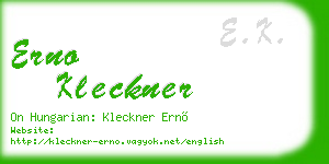 erno kleckner business card